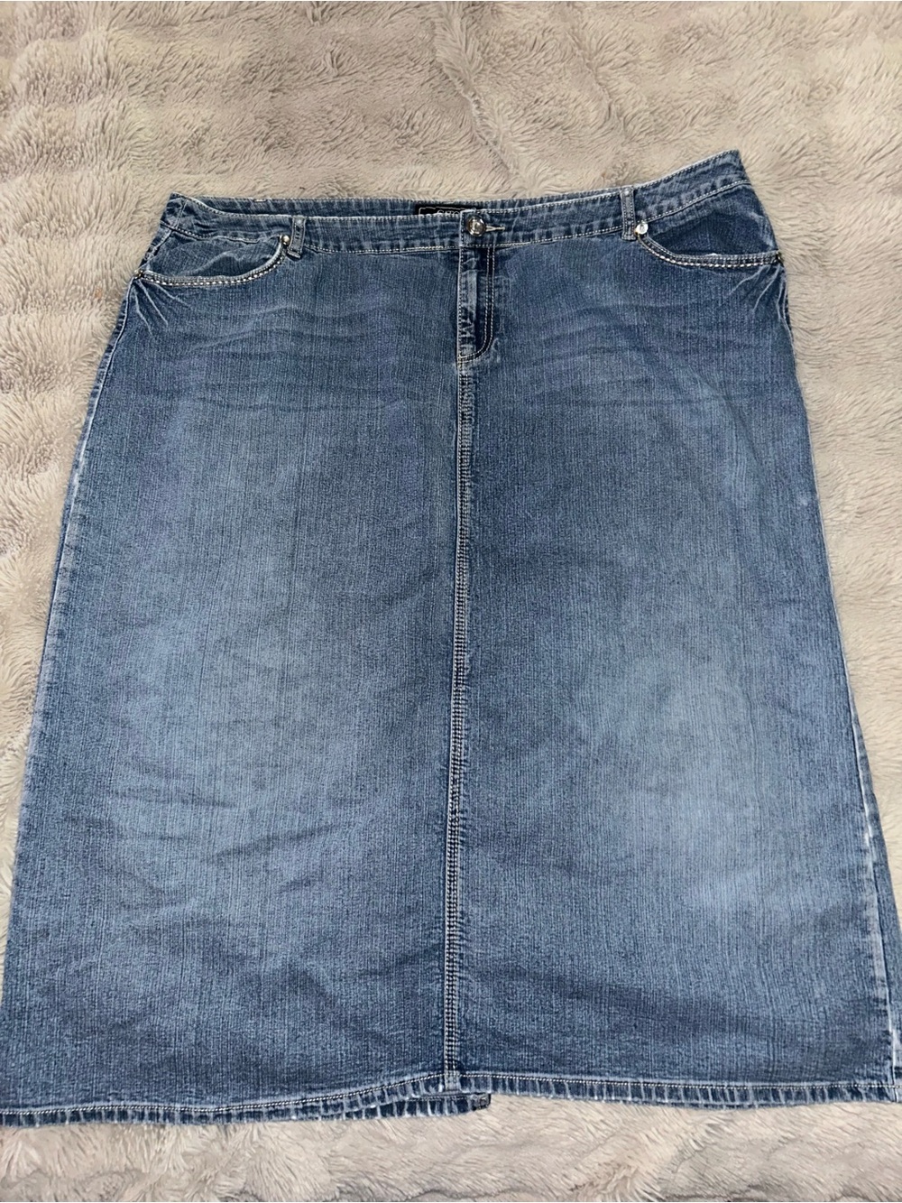 Cato Women's Blue Denim A-Line Skirt